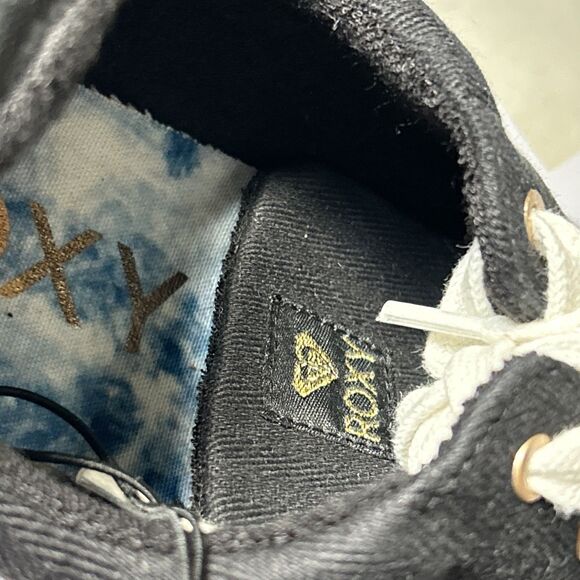 Roxy Pierview Black Canvas Lace Up Low Top Cushion Sneaker Size 9 New w/Tag NWOB - Picture 12 of 15